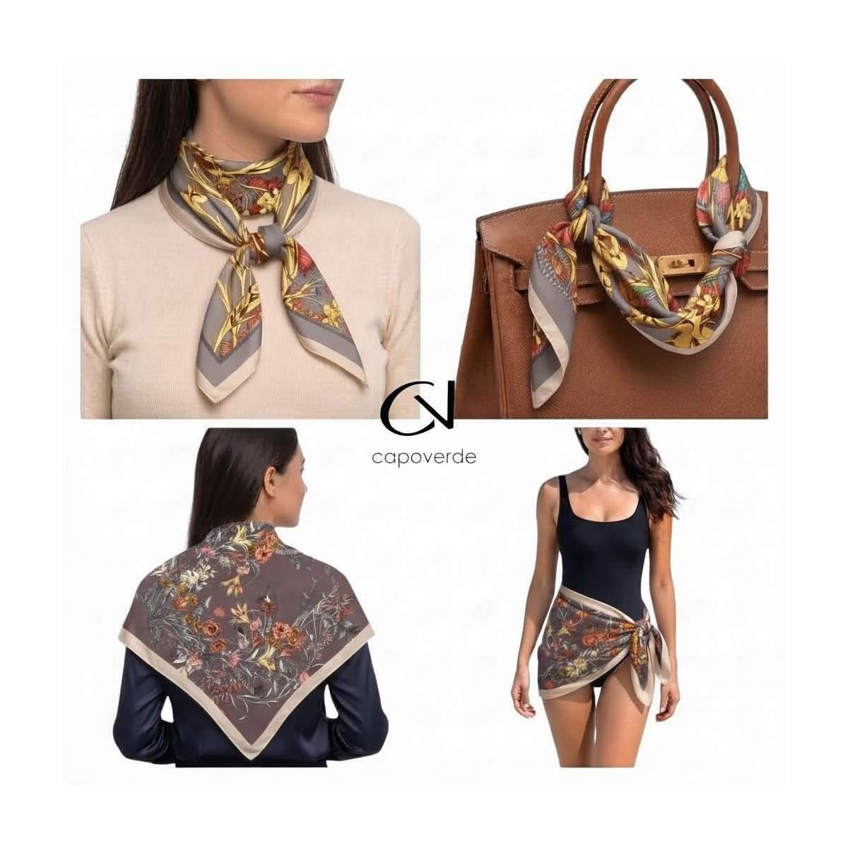 Foulard donna in seta fantasia floreale Capoverde