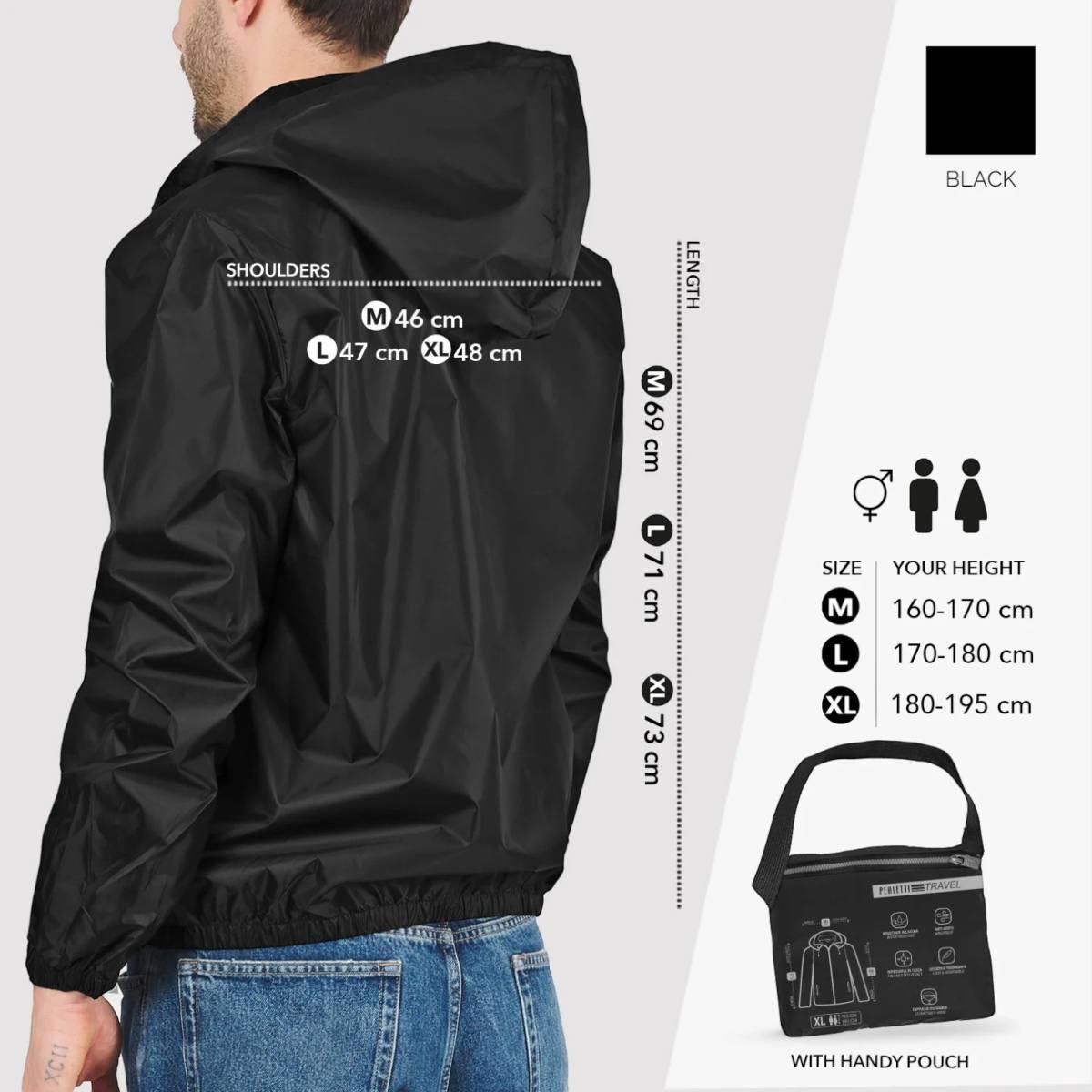 Giacca a vento unisex nera Perletti