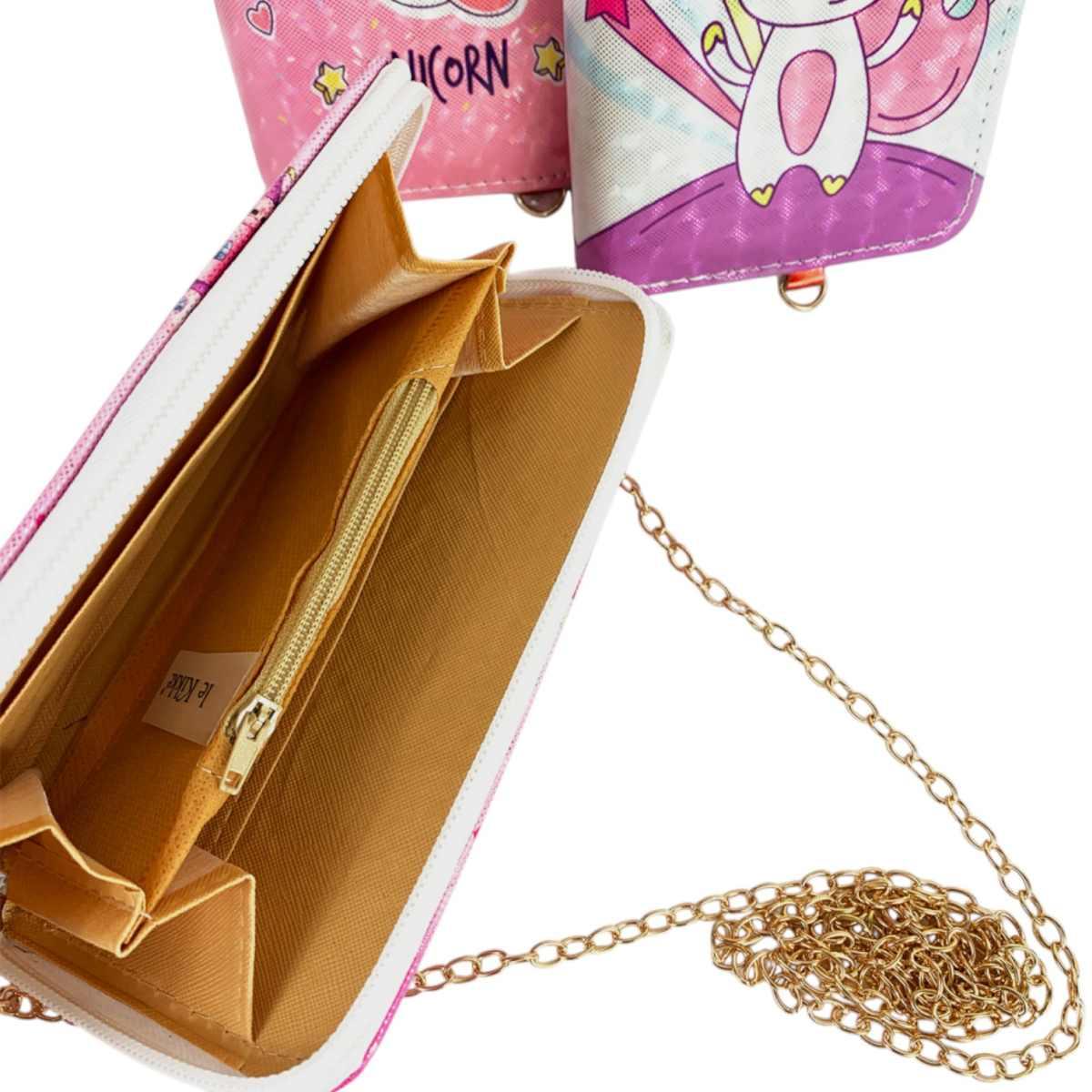 Portafoglio bimba unicorno con catenina Le Kikke