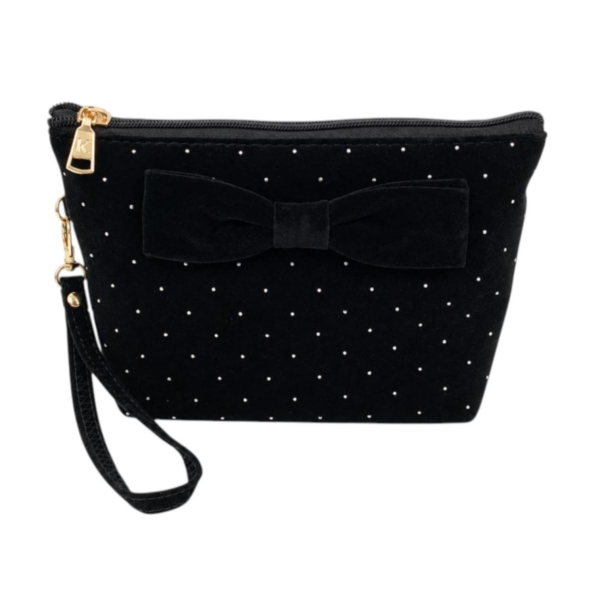 Beauty nero vellutato con brillantini e fiocco Le Kikke