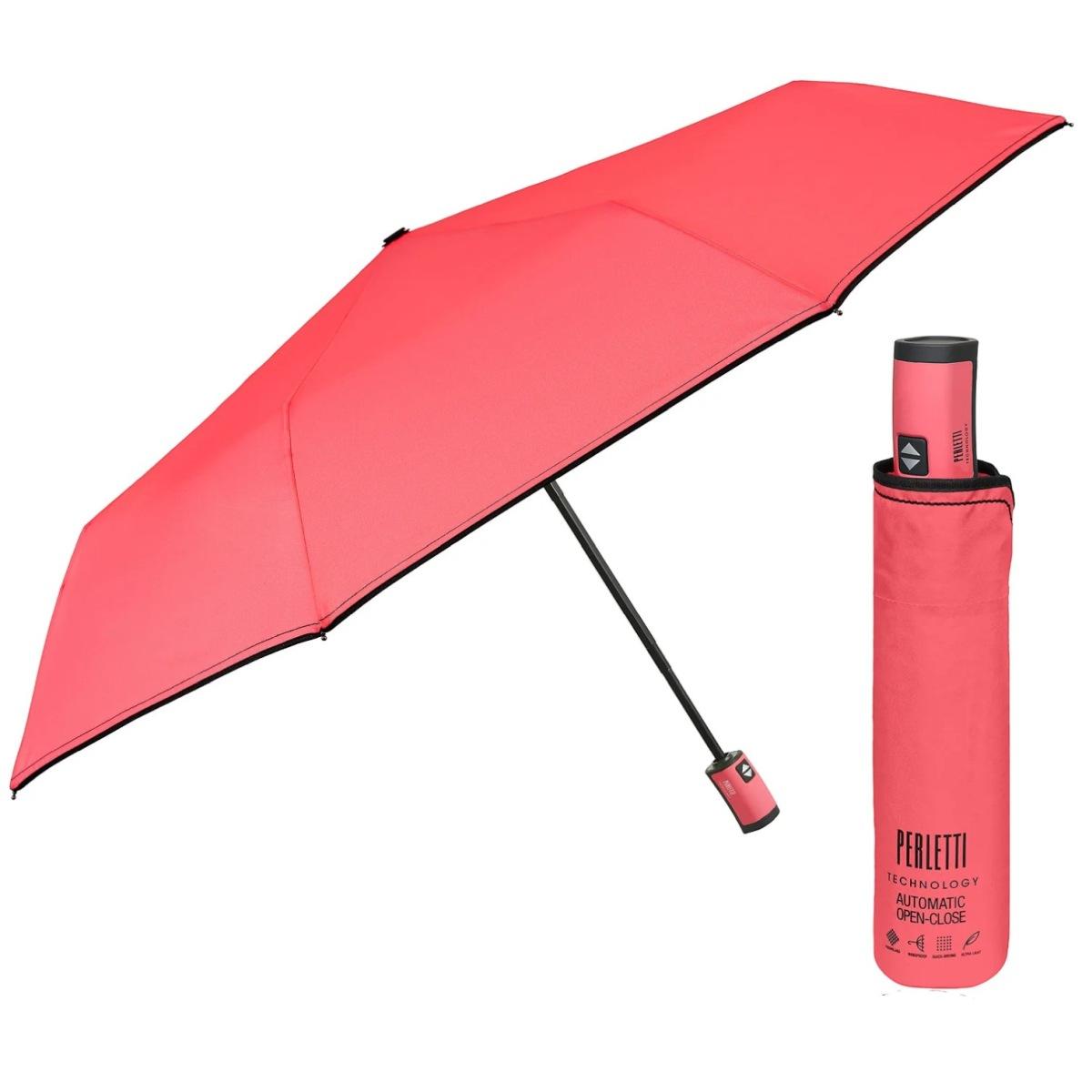 Ombrello donna mini a/c 54/8 fluo con bordino Perletti
