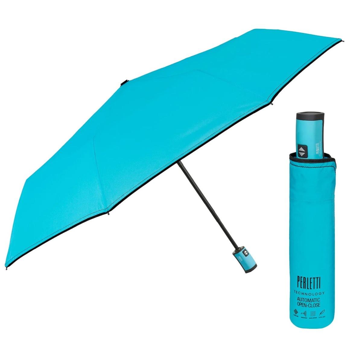 Ombrello donna mini a/c 54/8 fluo con bordino Perletti