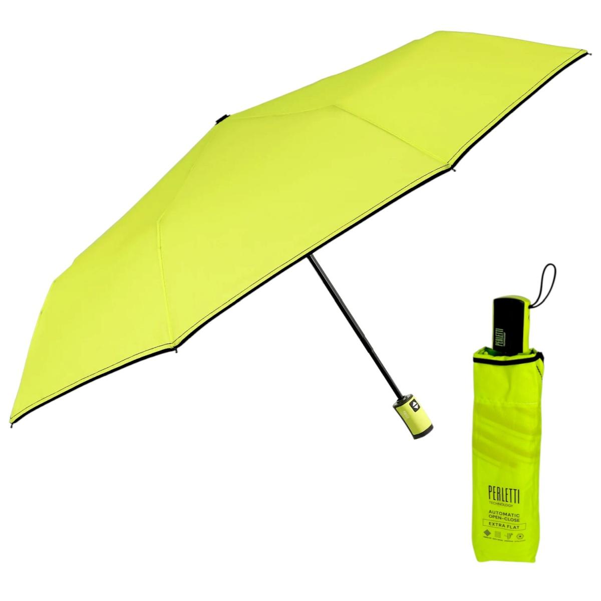 Ombrello donna mini a/c 54/6 Technology fluo con bordino Perletti