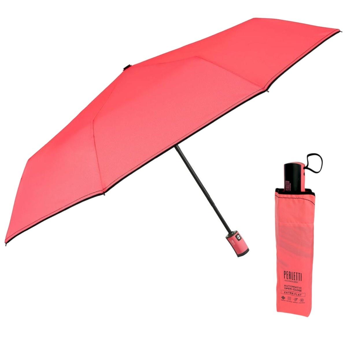 Ombrello donna mini a/c 54/6 Technology fluo con bordino Perletti