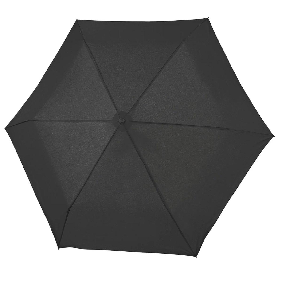 Ombrello uomo mini nero a/c 54/6 piatto Perletti