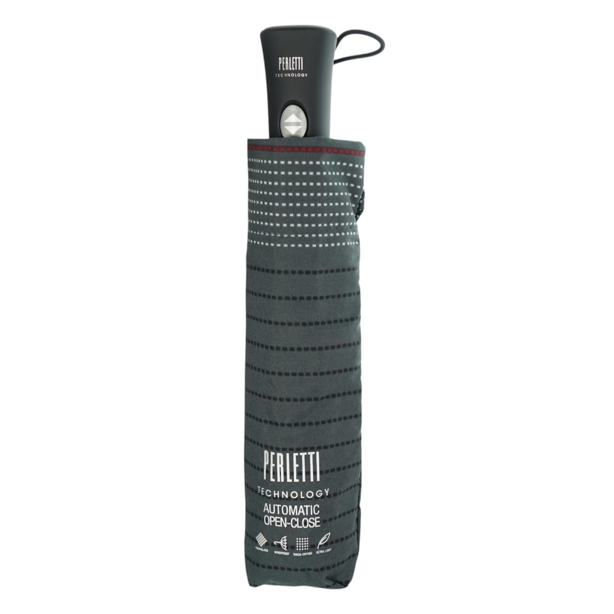 Ombrello uomo mini a/c 58/8 Technology rigato Perletti