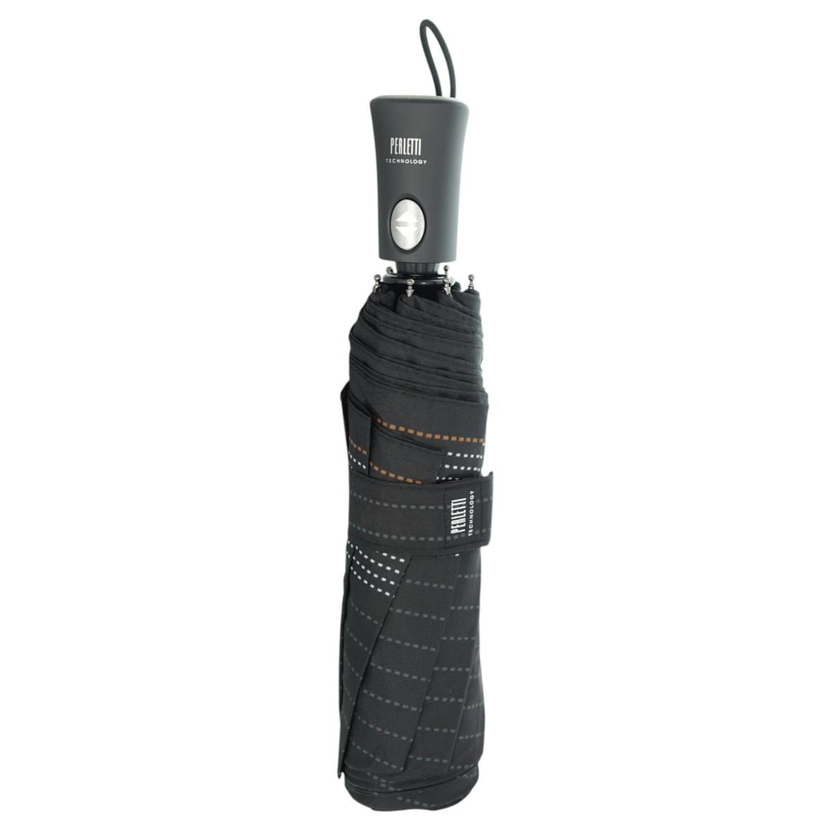 Ombrello uomo mini a/c 58/8 Technology rigato Perletti