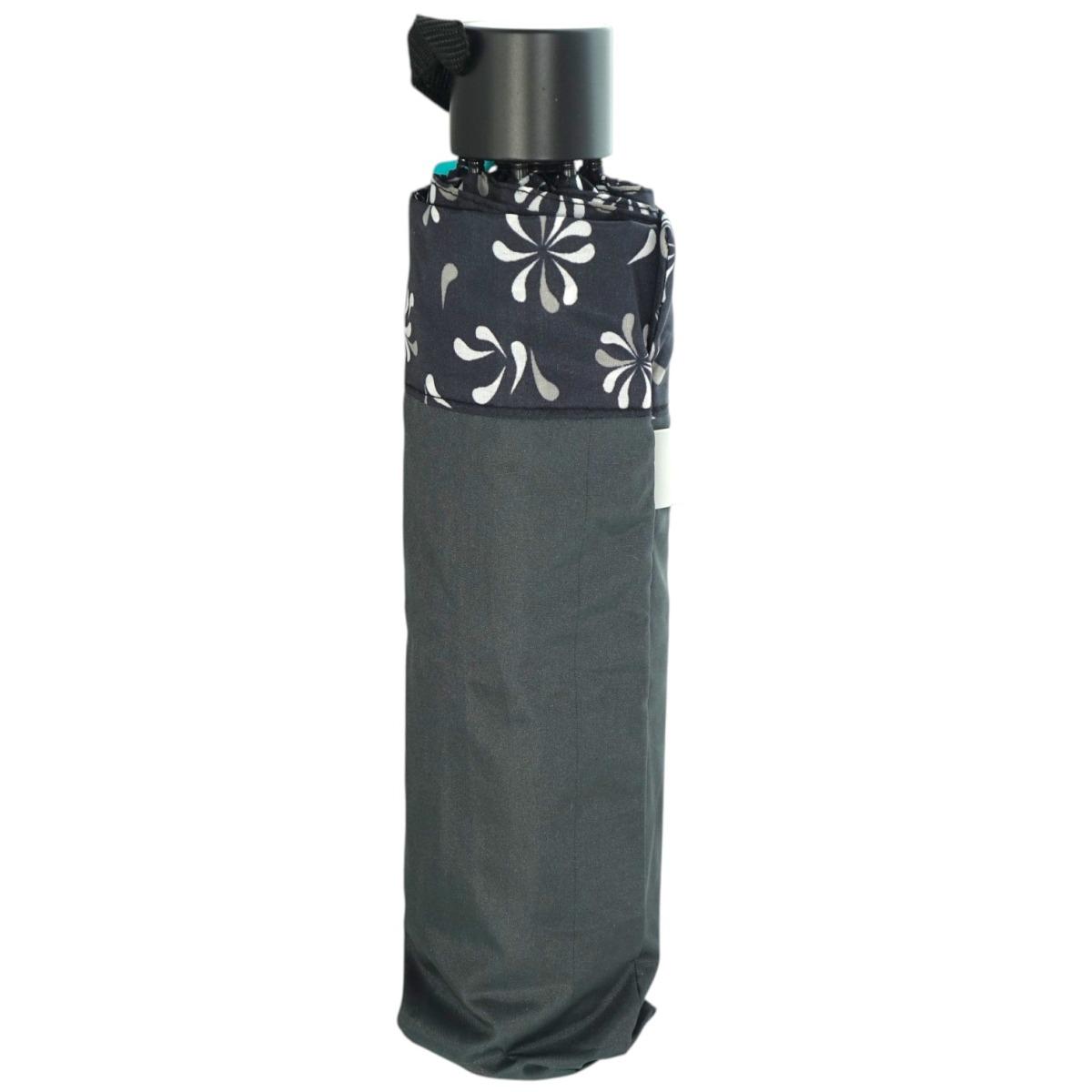 Ombrello donna mini manuale tinta unita con bordino fantasia Perletti