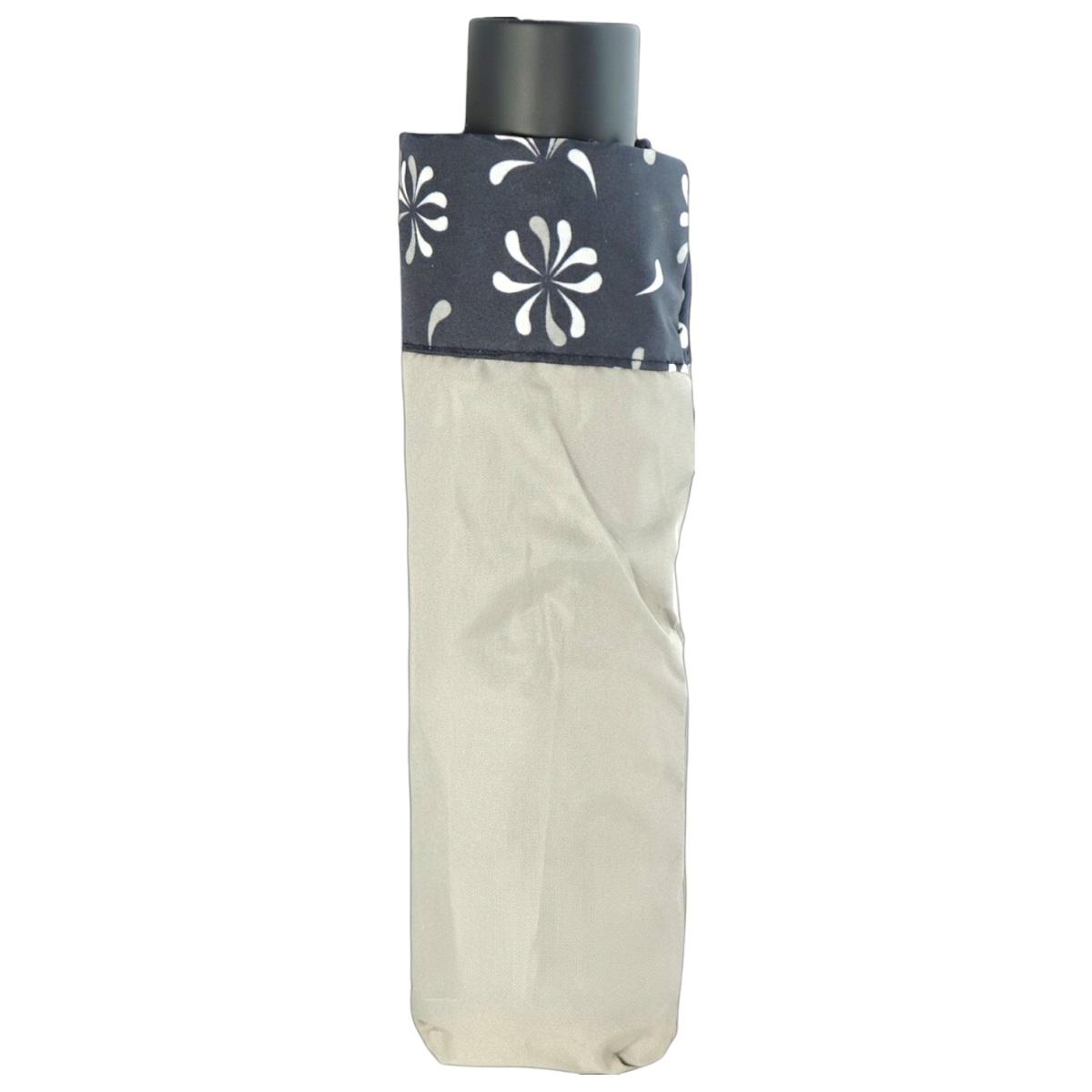 Ombrello donna mini manuale tinta unita con bordino fantasia Perletti