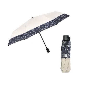 Ombrello donna mini manuale tinta unita con bordino fantasia Perletti