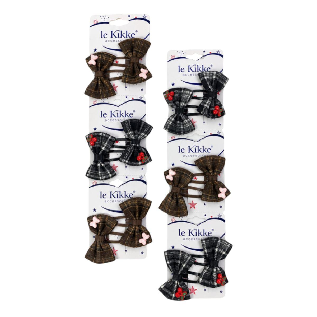 Clic Clac per capelli sweet tartan 6.5 cm Le Kikke