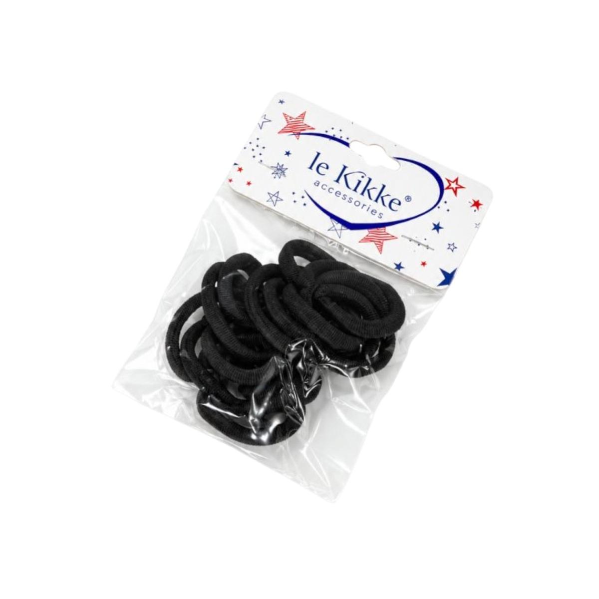 Card elastici per capelli grandi colore nero Le Kikke