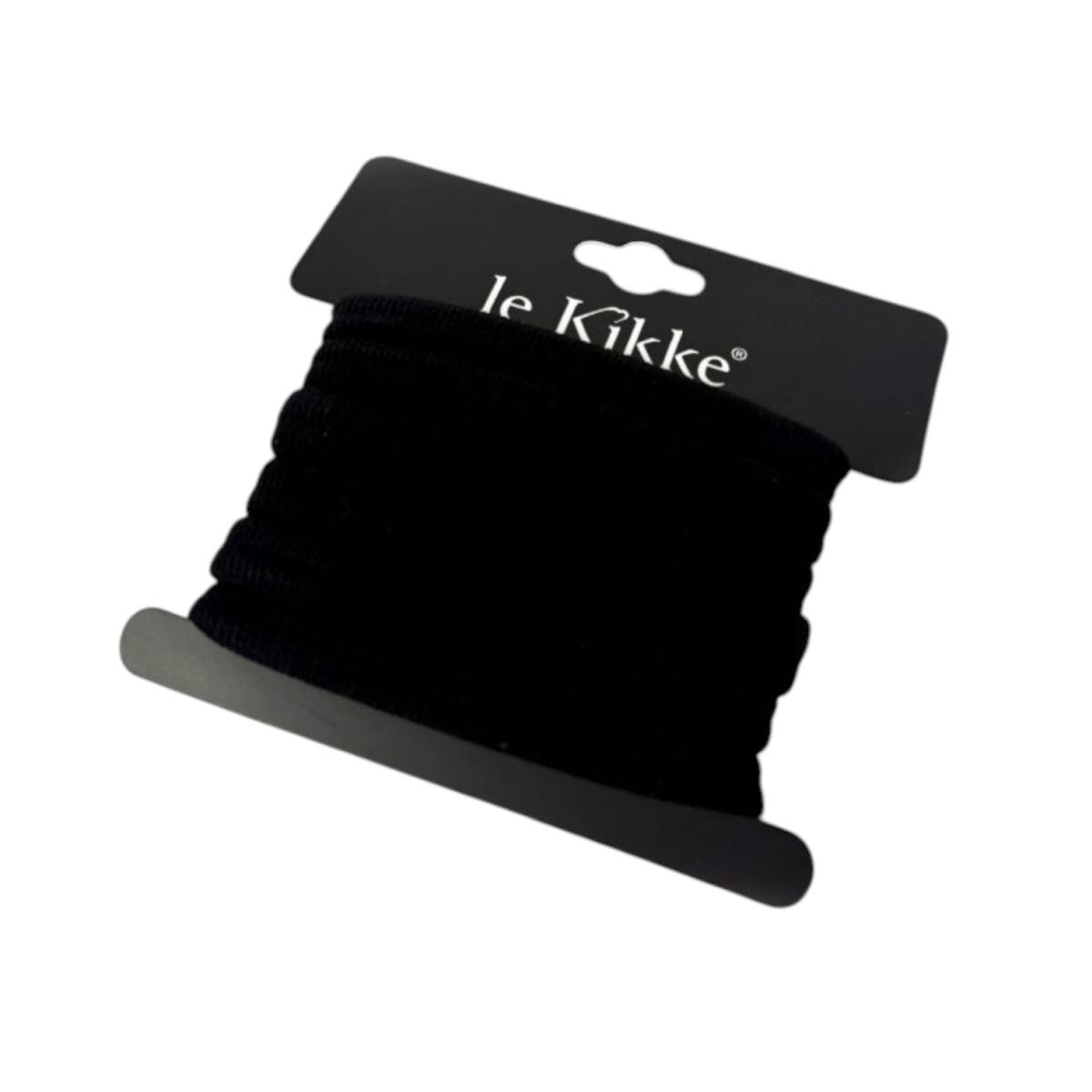 Elastico per capelli nero in card da 6 pezzi Le Kikke
