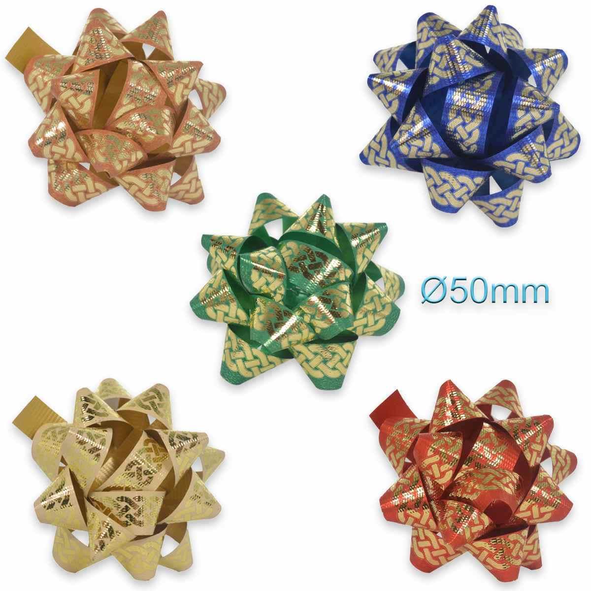 140 Coccarde adesive fantasia treccia assortito 10 mm