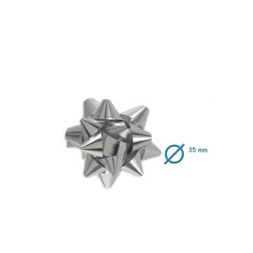 1000 Coccarde adesive metallizzate argento 6,5 mm