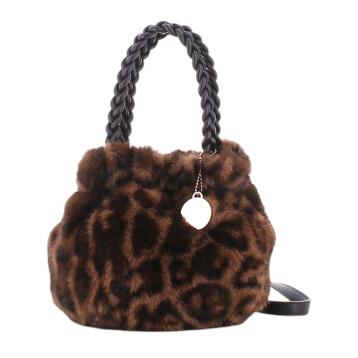 Borsa pelliccia maculata a mano donna con tracolla Marina Galanti