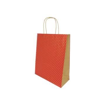 Shopper in carta fantasia pois colore rosso h.29 x l.22 x p.10 cm