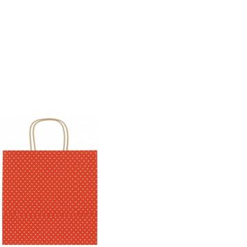 Shopper in carta fantasia pois colore rosso h.29 x l.22 x p.10 cm