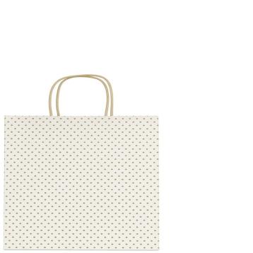 Shopper in carta fantasia pois colore bianco h.41 x l.36 x p.12 cm