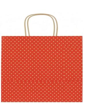 Shopper in carta fantasia pois colore rosso h.49 x l.45 x p.15 cm
