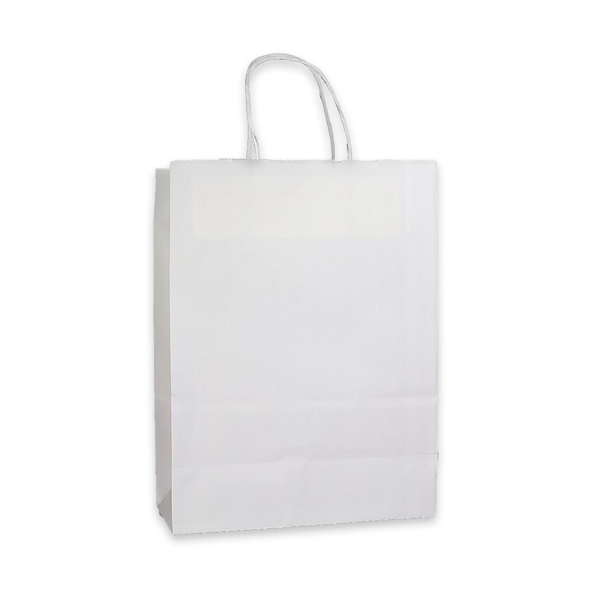 Shopper in carta tinta unita colore bianco h.29 x l.22 x p.10 cm