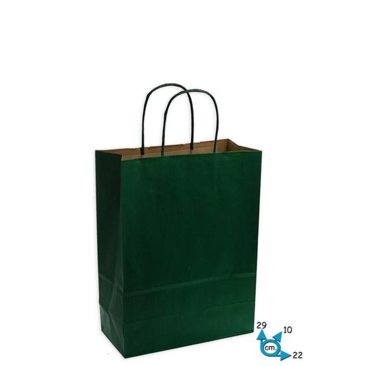 Shopper in carta tinta unita colore verde h.29 x l.22 x p.10 cm