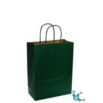Shopper in carta tinta unita colore verde h.29 x l.22 x p.10 cm