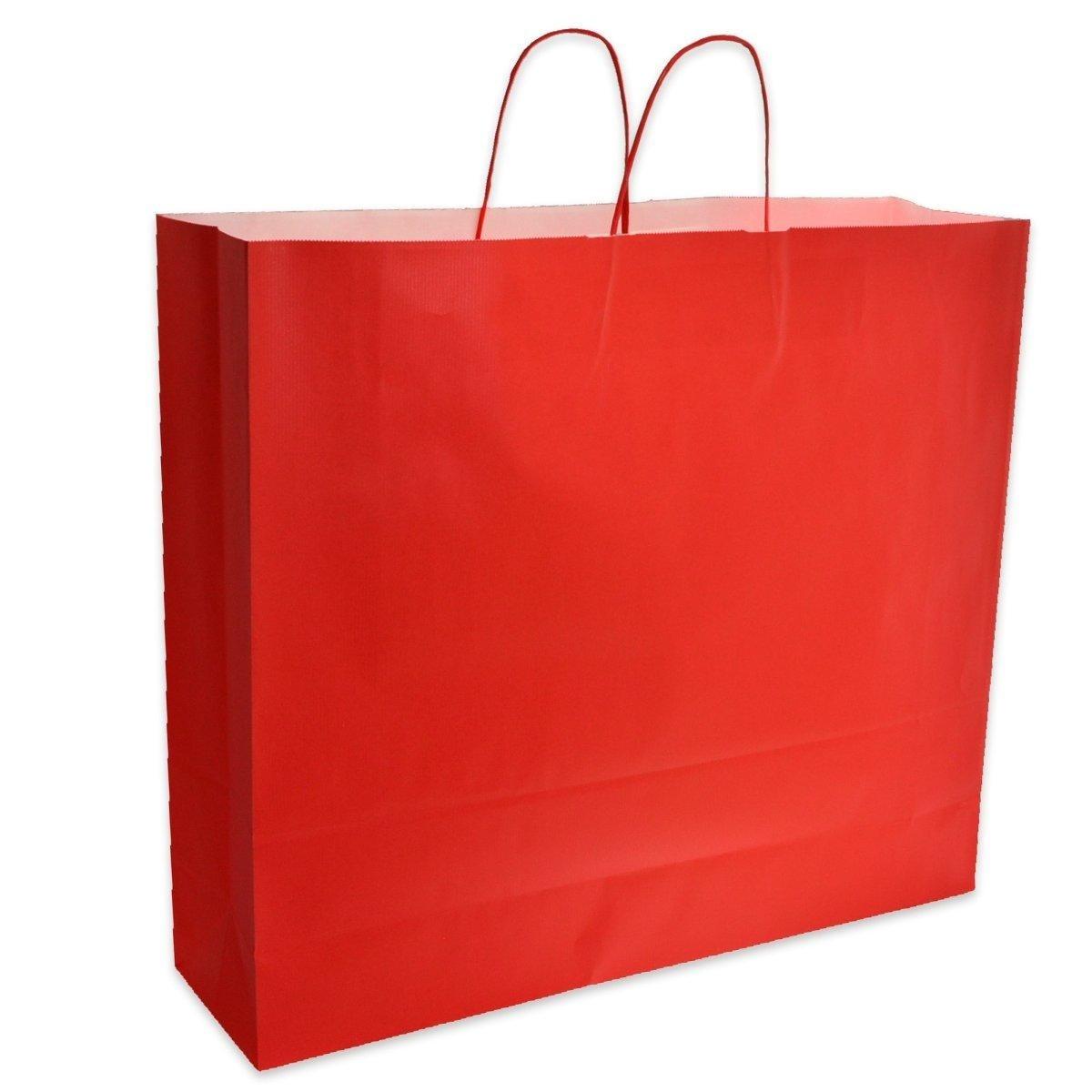 Shopper in carta tinta unita colore rosso h.49 x l.45 x p.15 cm