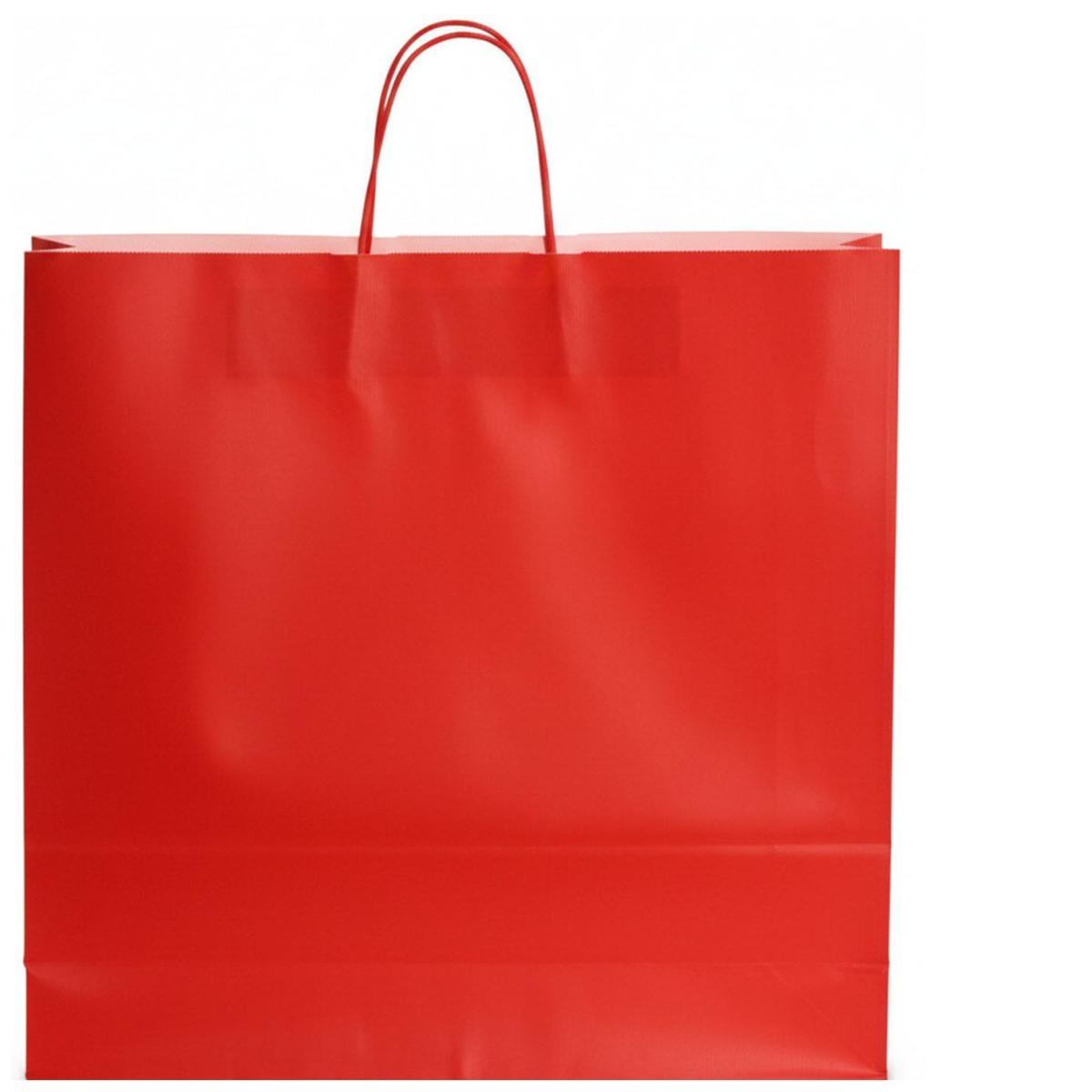 Shopper in carta tinta unita colore rosso h.49 x l.45 x p.15 cm