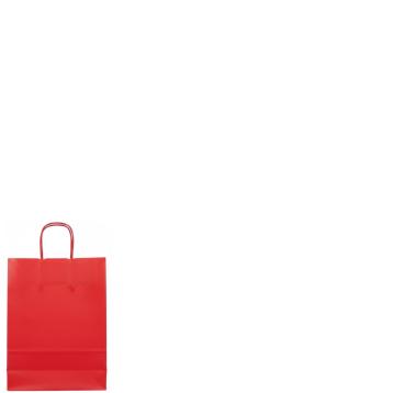 Shopper portabottiglia in carta tinta unita colore rosso h.21,5 x l.14 x p.8 cm