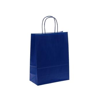Shopper in carta tinta unita colore blu elettrico h.37 x l.27 x p.12 cm