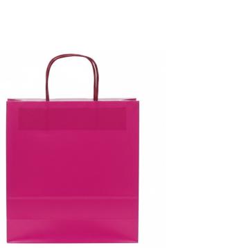 Shopper in carta tinta unita colore fuxia h.37 x l.27 x p.12 cm