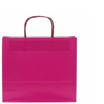 Shopper in carta tinta unita colore fuxia h.41 x l.36 x p.12 cm