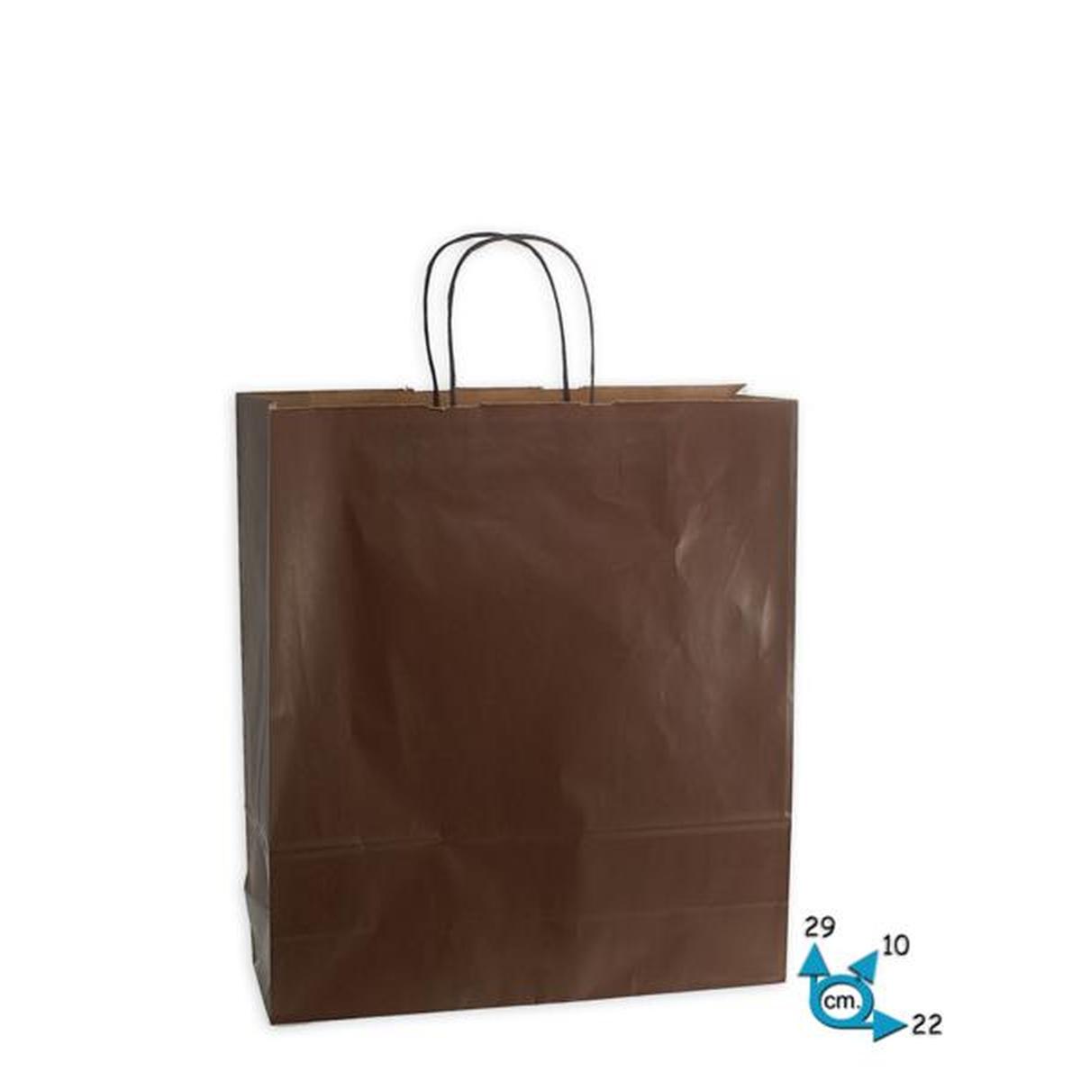 Shopper in carta tinta unita colore marrone h.29 x l.22 x p.10 cm