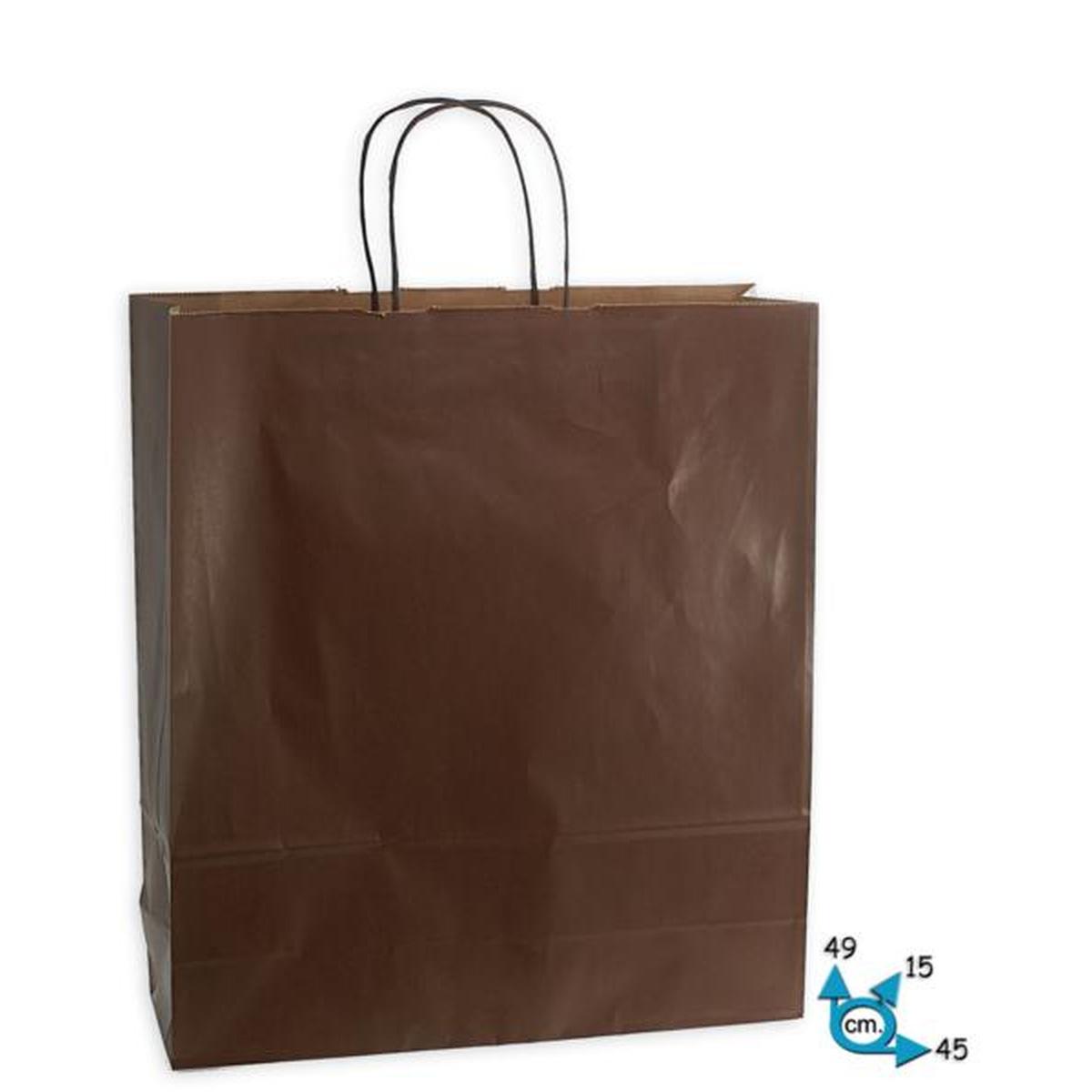 Shopper in carta tinta unita colore marrone h.49 x l.45 x p.15 cm