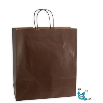 Shopper in carta tinta unita colore marrone h.49 x l.45 x p.15 cm