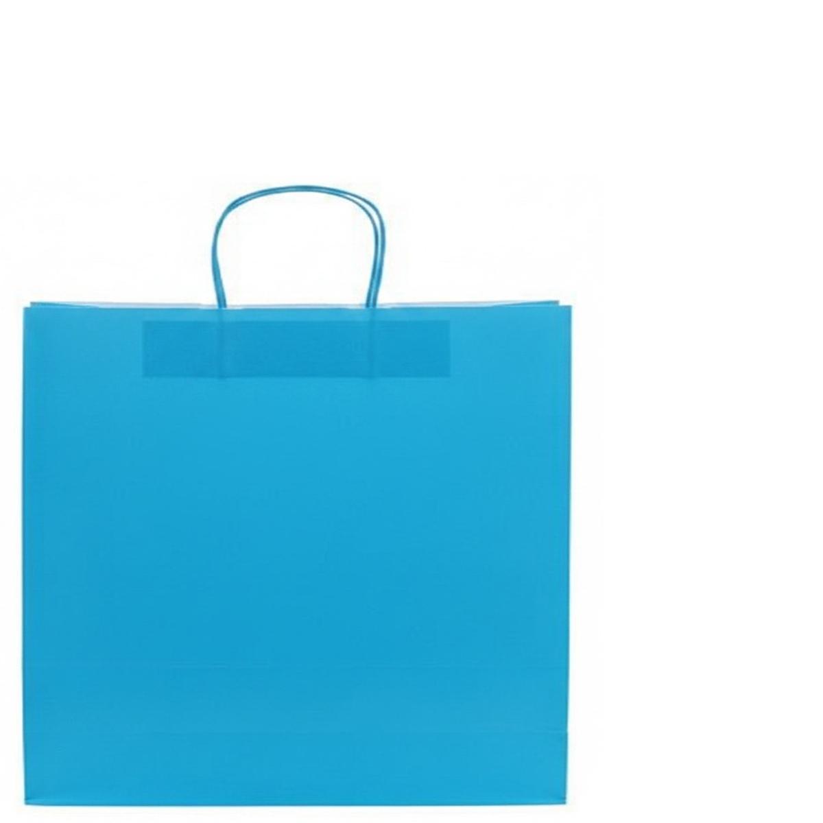Shopper in carta tinta unita colore turchese h.41 x l.36 x p.12 cm