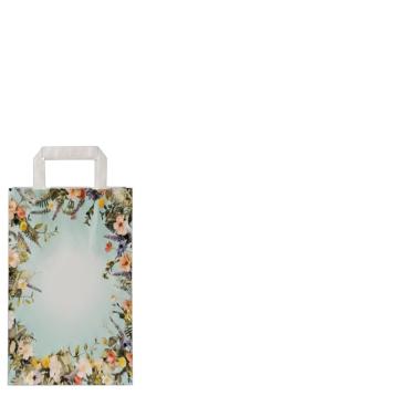 Shopper in carta fantasia fiori h.29 x l.22 x p.10 cm