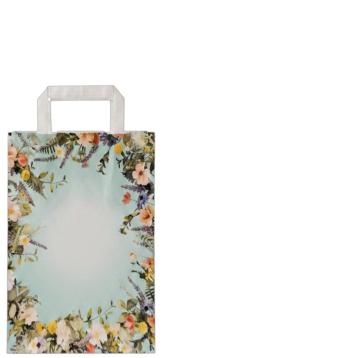 Shopper in carta fantasia fiori h.37 x l.27 x p.12 cm