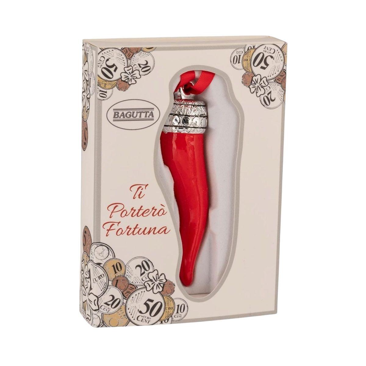 Cornino portafortuna con corona h.17 cm Bagutta