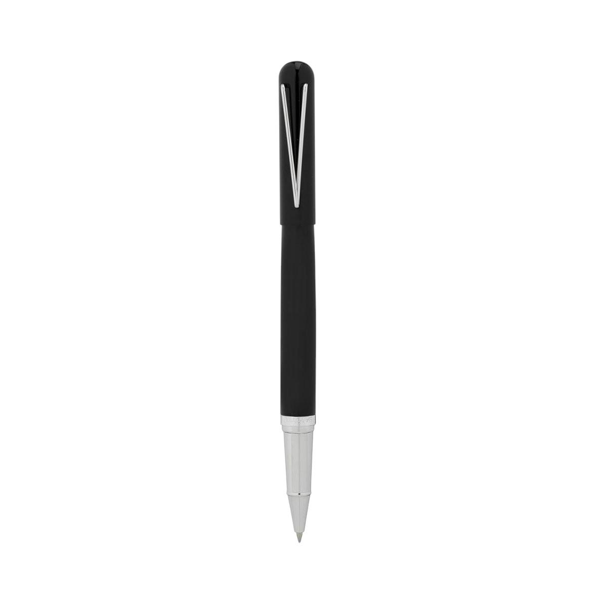Penna roller nera con finiture in metallo Bagutta