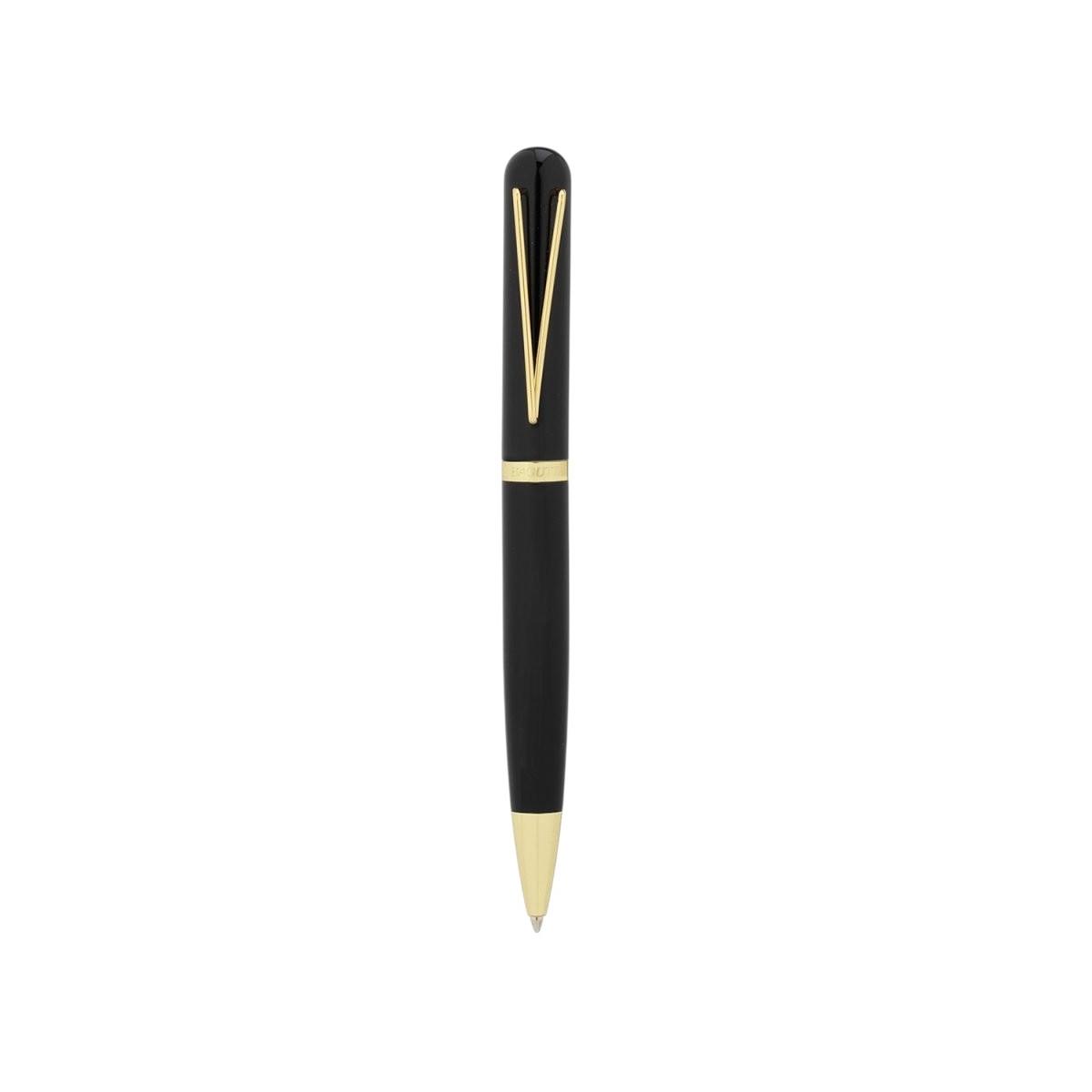 Penna sfera nera con finiture oro Bagutta