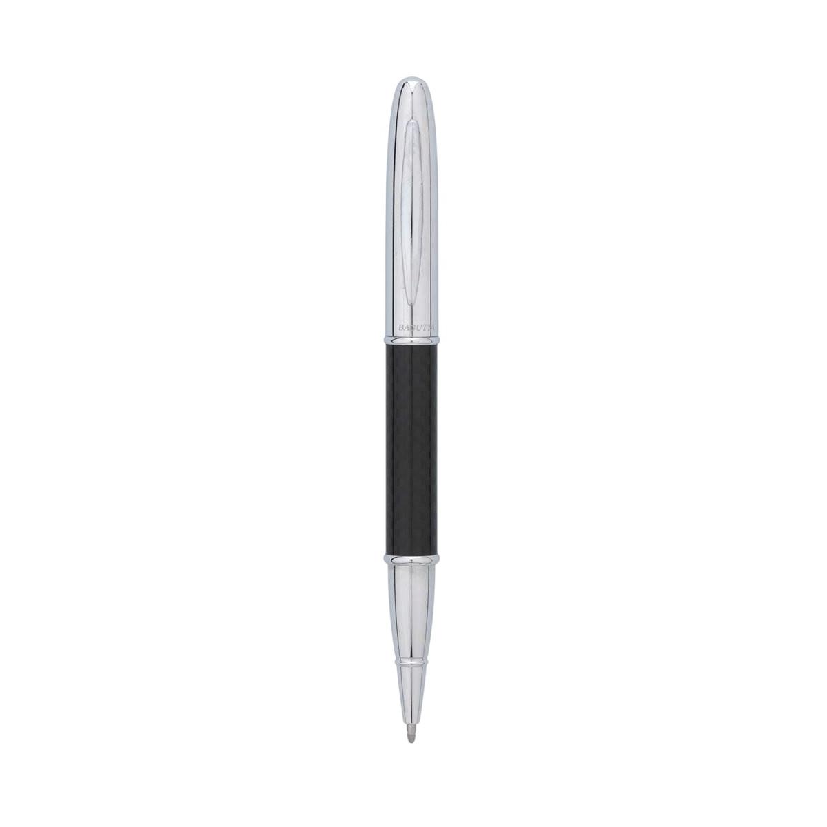 Penna roller bicolore carbonio nero Bagutta