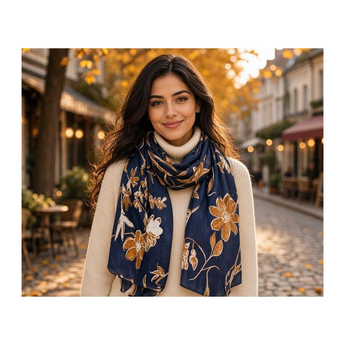 Sciarpa donna fantasia floreale Martissima di Marta Marzotto 100% Viscosa