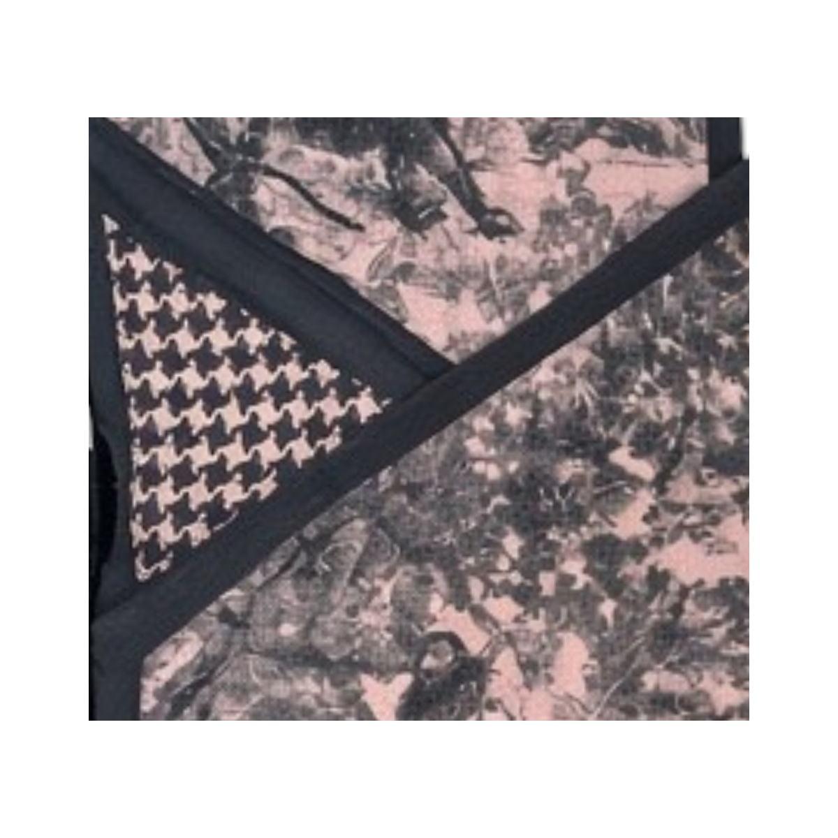 Foulard donna doppia faccia fantasia stile toile con pied de poule in viscosa Martissima di Marta Marzotto
