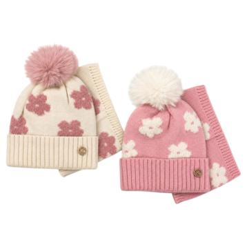 Set bimba cappello e collo fantasia floreale bimba Le Kikke