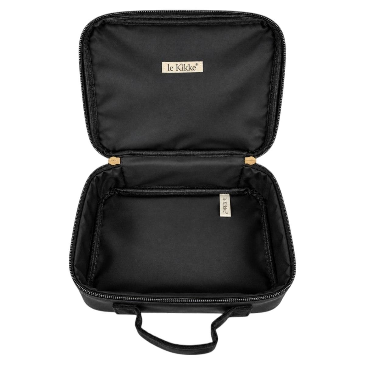 Beautycase donna in vellutto con fiocco e brillantini Le Kikke