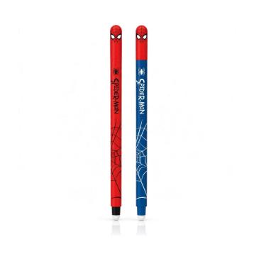 Set 2 penne gel cancellabili nera e blu Spiderman