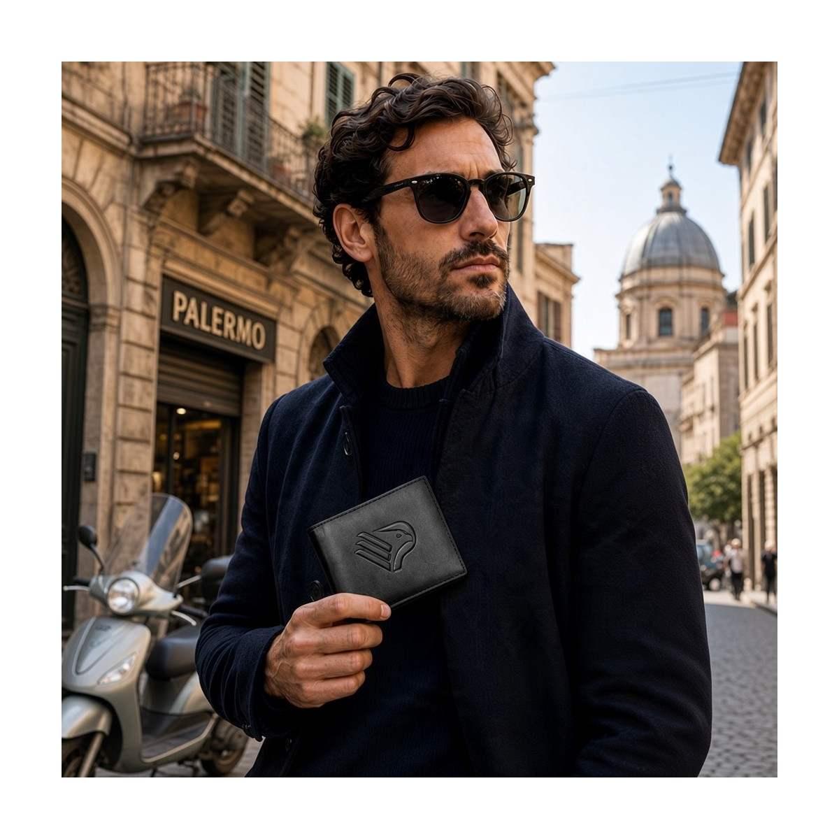 Portafoglio in pelle RFID ufficiale Palermo