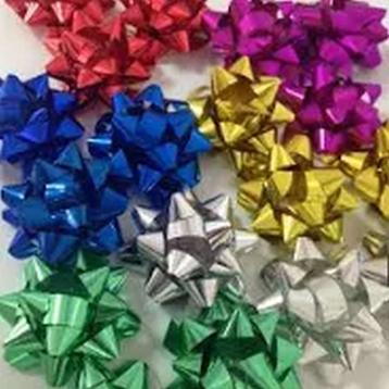 1000 Coccarde adesive metallizzate assortite 6,5 mm.